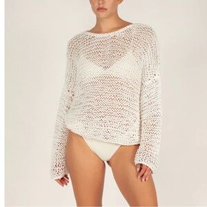 Mikoh Mehetia Long Sleeve Knit Sweater Top Bone Women's Size 2 or US M